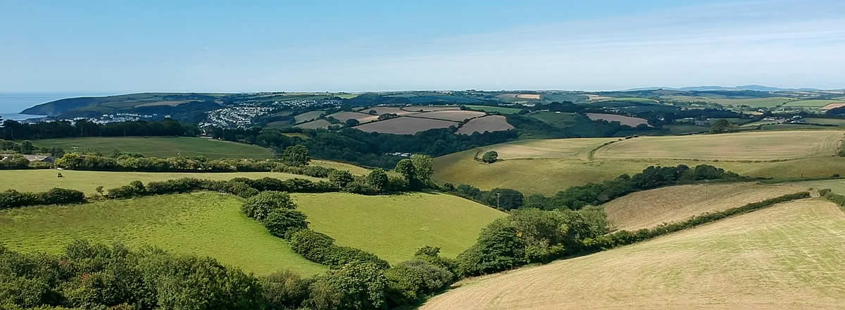 Views over coast and countryside in the parish